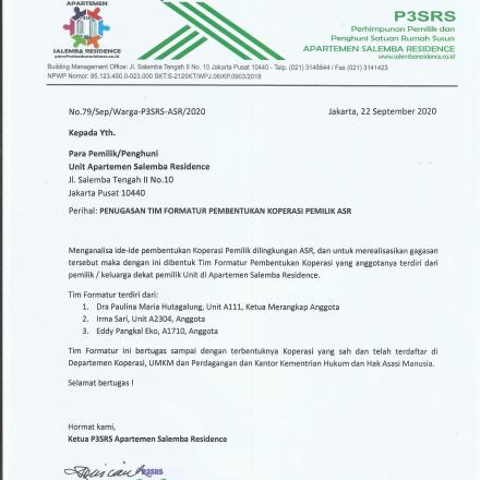 Tim Formatur Pembentukan Koperasi Salemba Residence